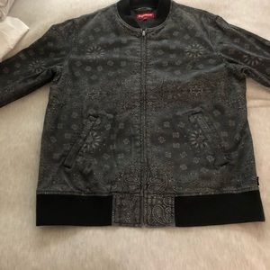 Grey patterned Supreme bomber jacket